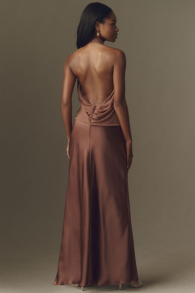 sachin and babi light blue dress Bridesmaid Dress Dark Green 2026 Satin Chiffon A-Line Floor-Length main image 1