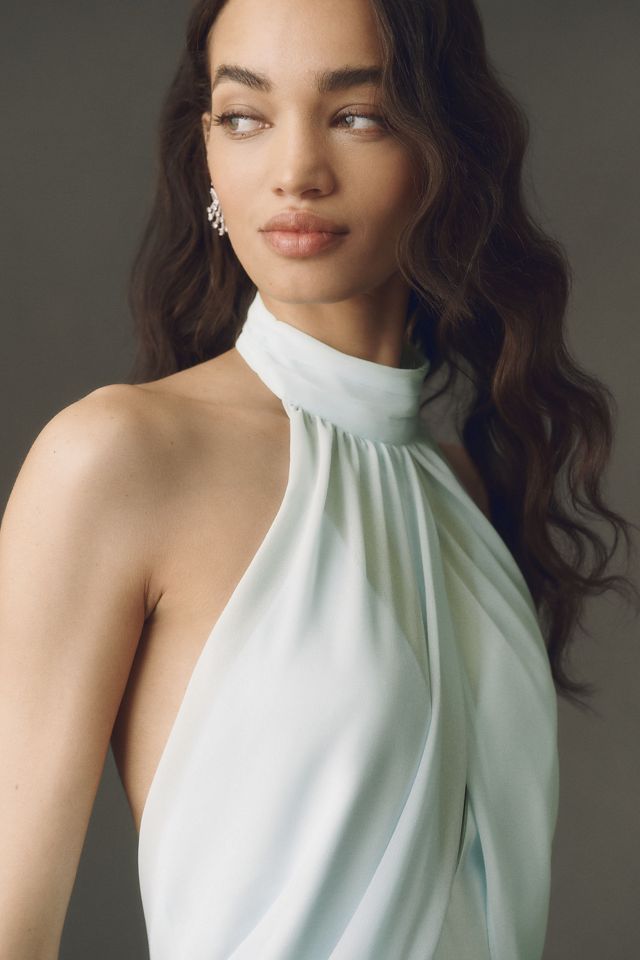 BHLDN Chiffon Satin Halter-Neck Gown #2