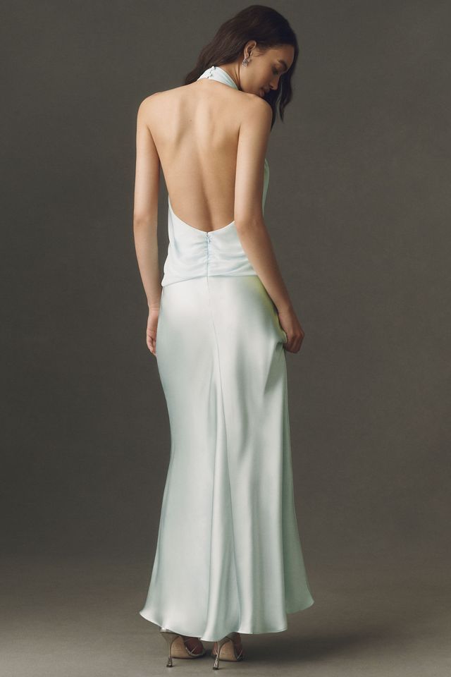 BHLDN Chiffon Satin Halter-Neck Gown #3