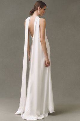 Jenny Yoo Grace Halter-Neck Maxi Dress