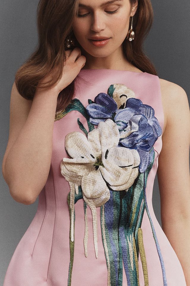 LEO LIN Ali Embroidered Boat-Neck Mini Dress #2