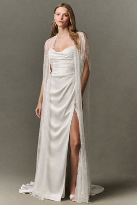 Geisha Designs Drama Lace Maxi Cape