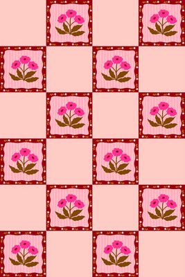 Diana Pereira Studio Folk Quilt Floral Patterned Wallpaper