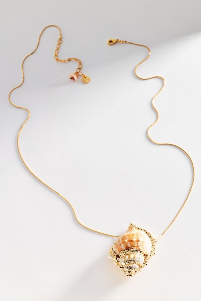 Large Shell Pendant Necklace #1