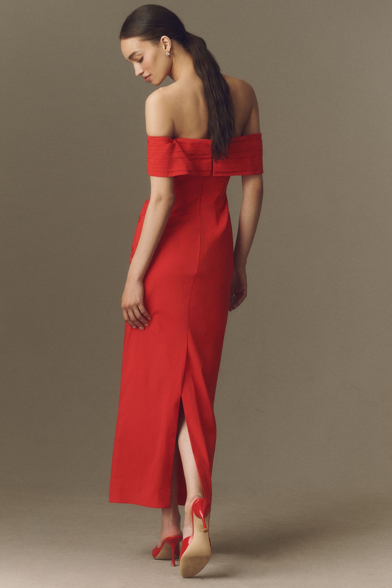 Shona Joy Campbell Off-The-Shoulder Maxi Dress