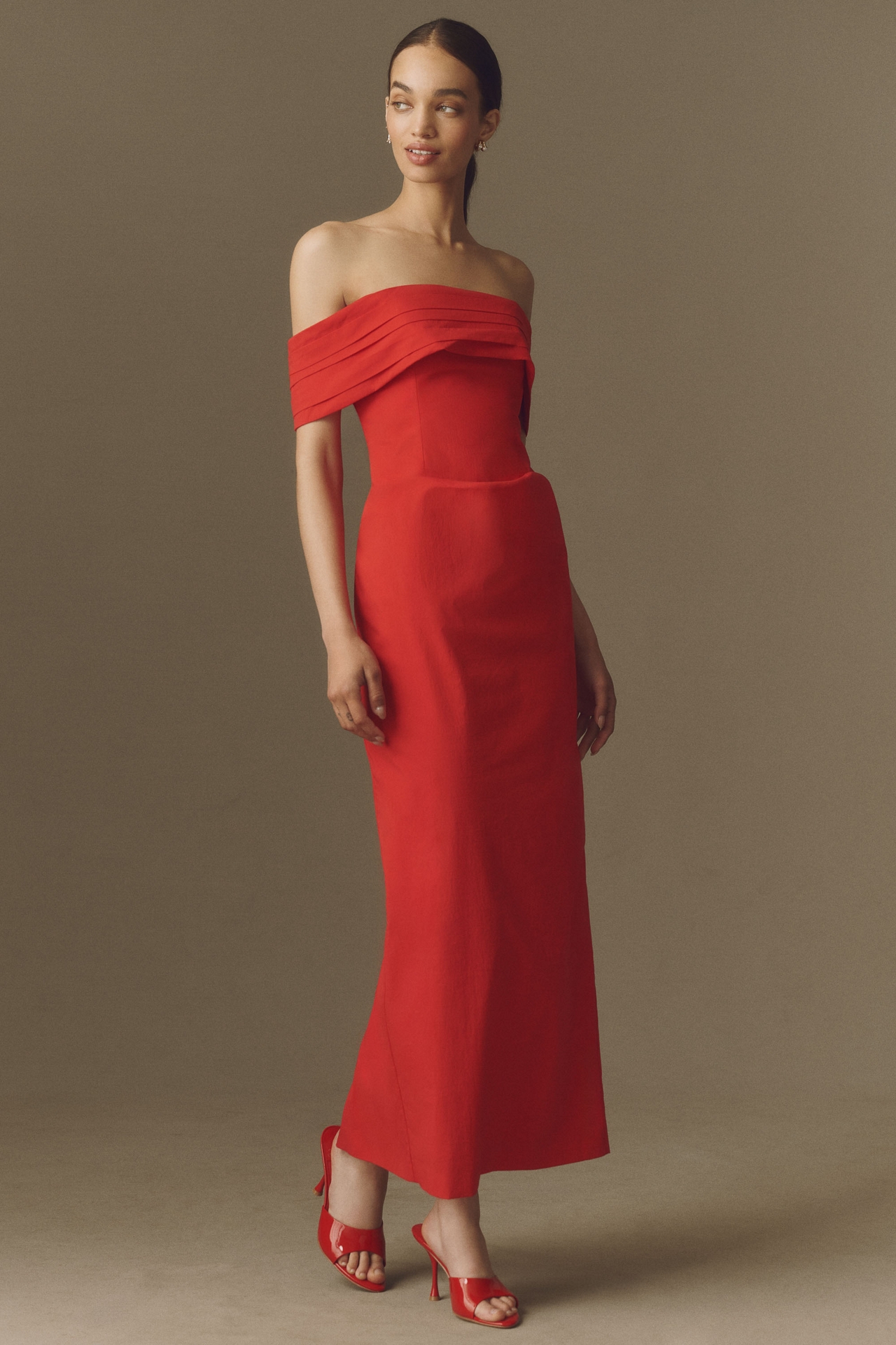 Shona Joy Campbell Off-The-Shoulder Maxi Dress