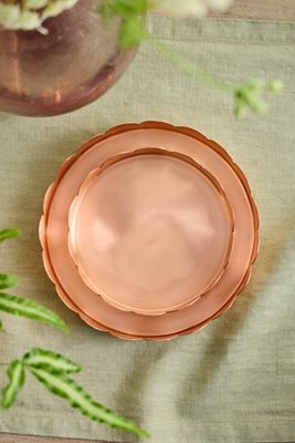 Scallop Edge Polished Copper Saucer