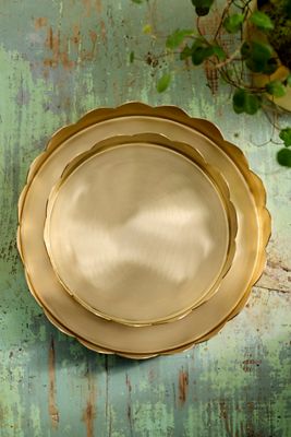 Scallop Edge Polished Brass Saucer