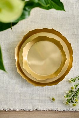 Lotus Edge Polished Brass Saucer