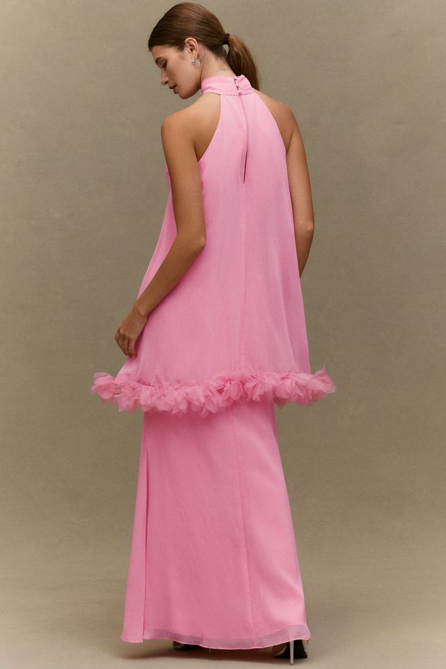 Elliatt Poppy Layered Halter Gown | Anthropologie