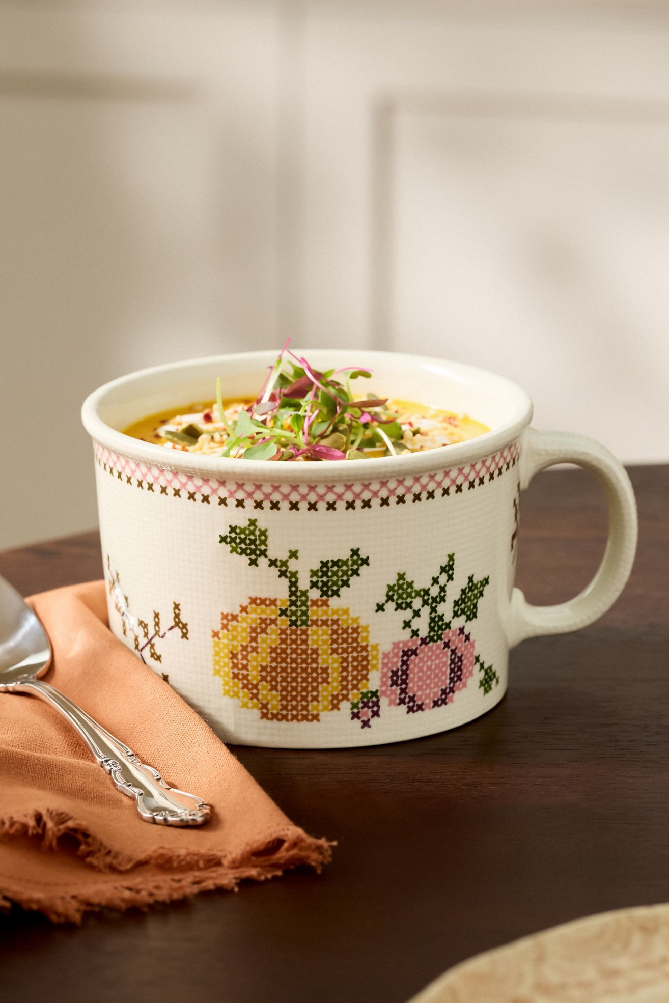 Harmonie Stoneware Soup Mug - White, One Size