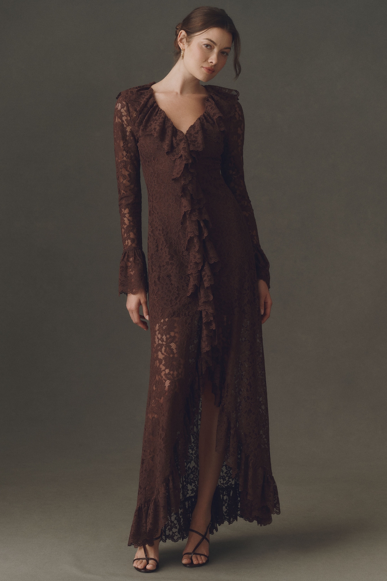 de la vali diara long-sleeve scarf-neck maxi dress De La Vali Diara Long-Sleeve Mock-Neck Maxi Dress at MarketFair Shoppes in  Princeton, NJ