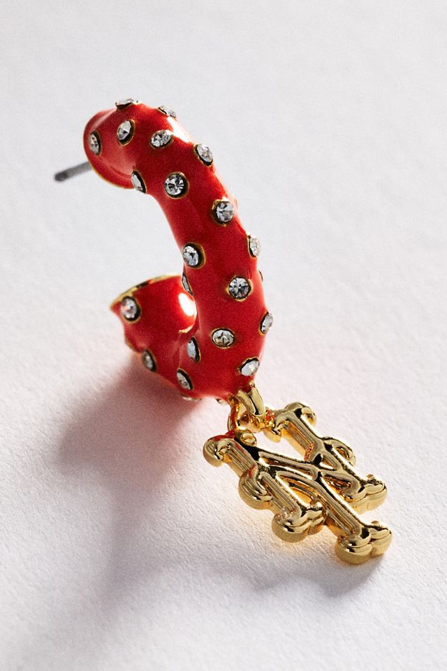 BaubleBar MLB Enamel Hoop Earrings #1