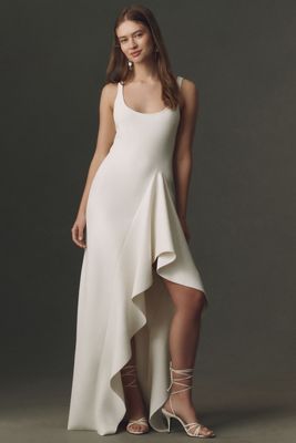 BHLDN Sleeveless Lace Corset Ruched A-Line Midi Dress | Anthropologie