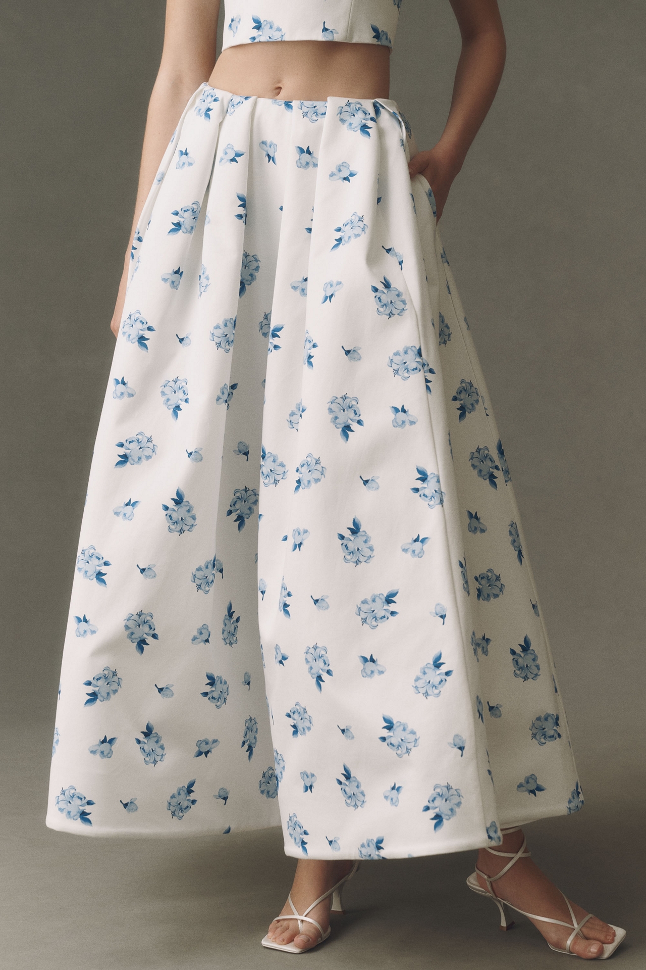 LEO LIN Victoria Cotton Puff Maxi Skirt