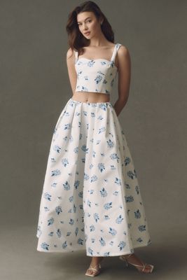 LEO LIN Victoria Cotton Puff Maxi Skirt