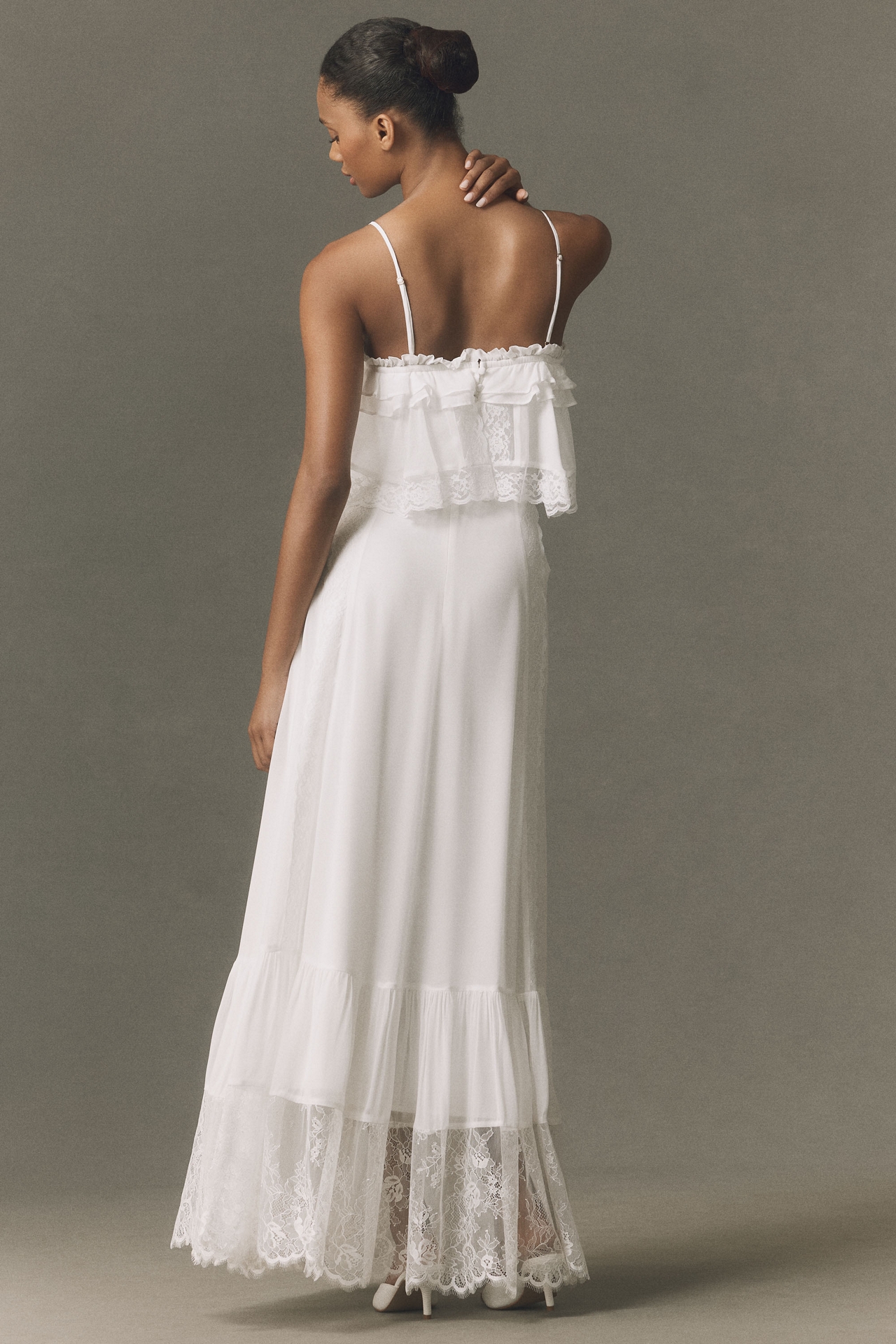 BHLDN Lace-Trim Maxi Dress