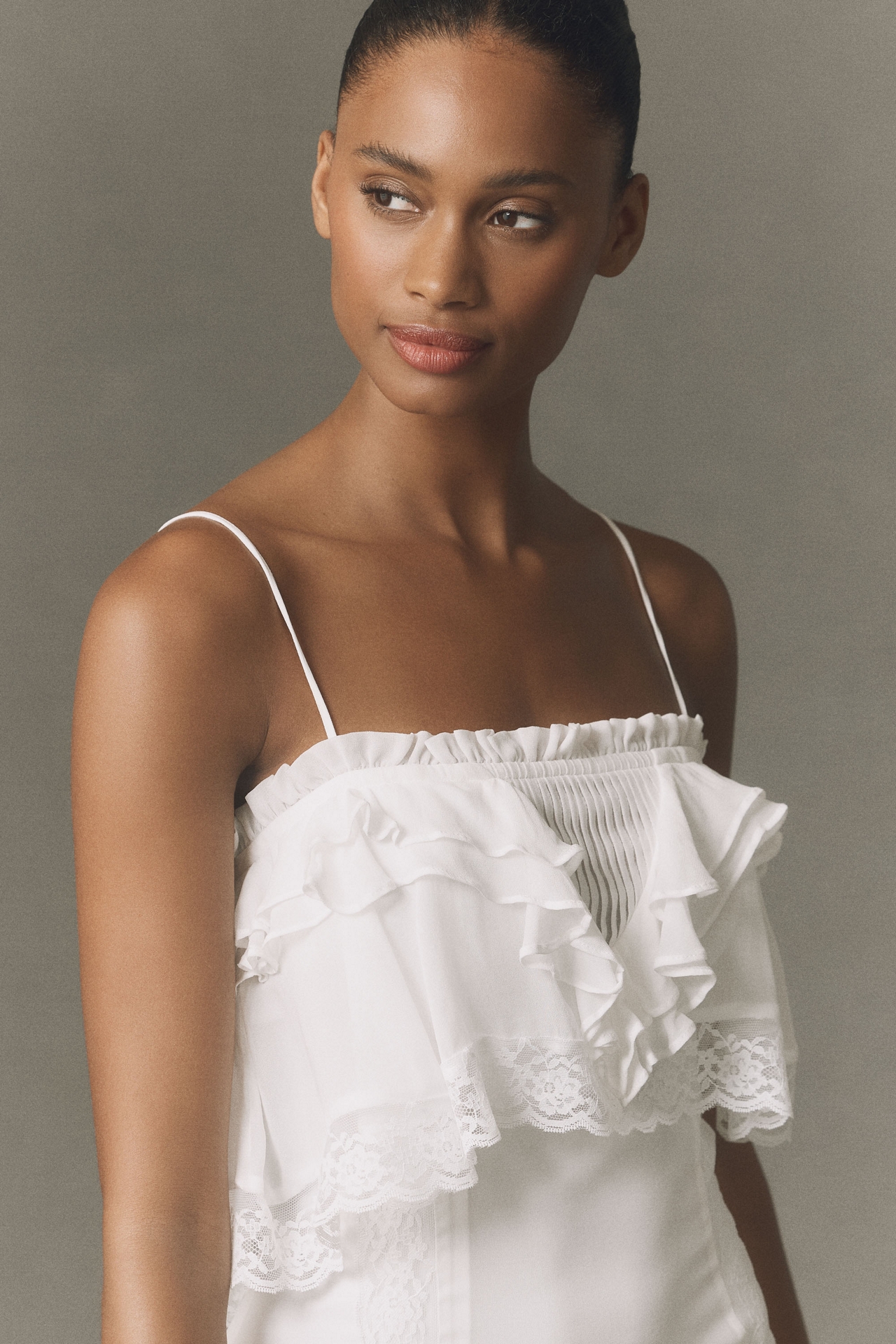 BHLDN Lace-Trim Maxi Dress