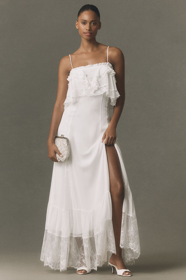BHLDN Lace-Trim Maxi Dress