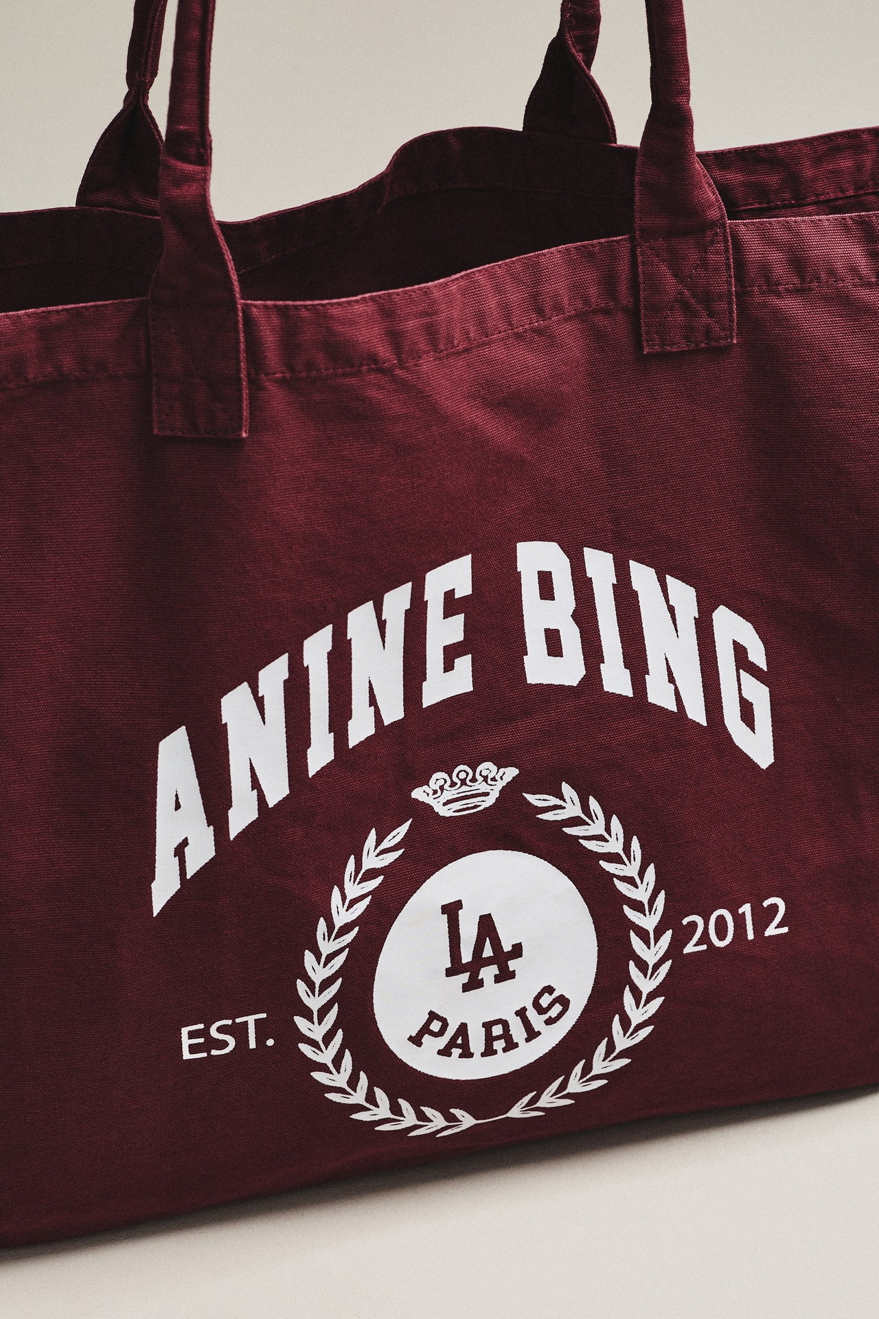 Anine Bing Leo Collegiate Canvas Tote Bag