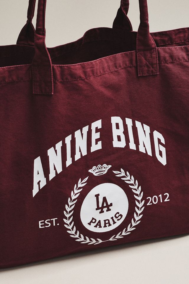 Anine Bing Leo Collegiate Canvas Tote Bag #2