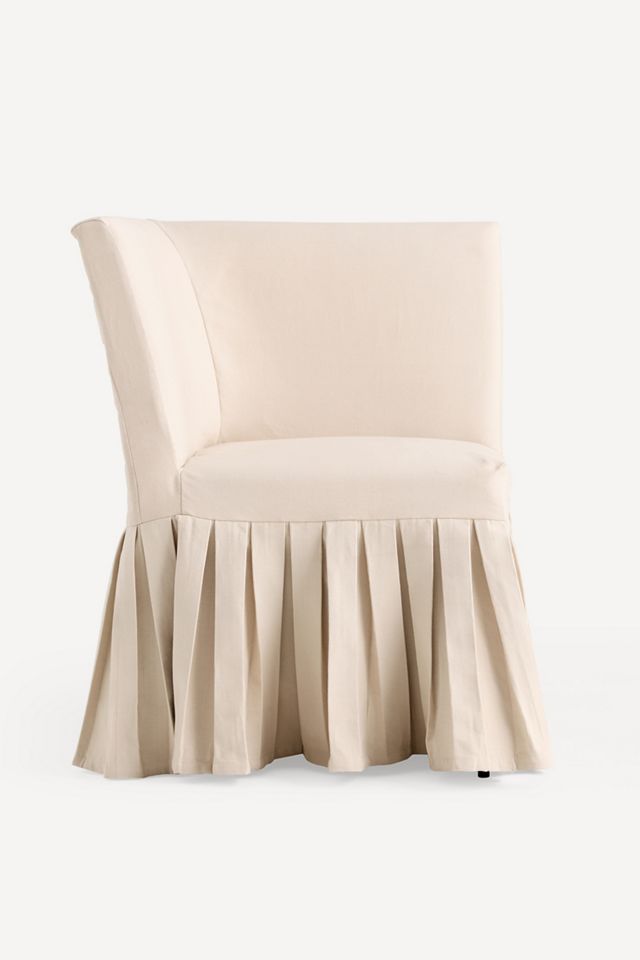 Layla Banquette Corner Chair Ruffle Slipcover #2