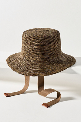 Wyeth Raffia Crochet Ties Bucket Hat | Anthropologie display picture 3