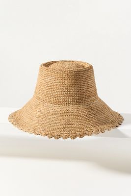 Wyeth Scalloped Straw Bucket Hat
