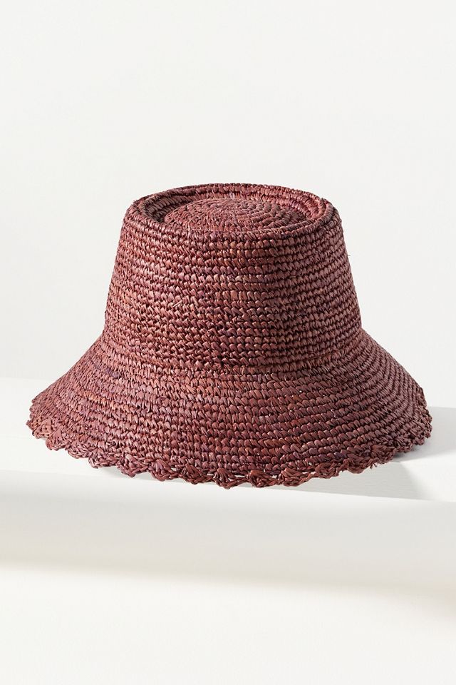 Wyeth Scalloped Straw Bucket Hat #1