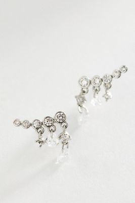 Gilded Dewdrop Climber Earrings