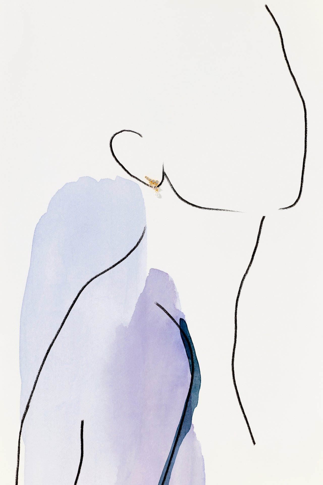 Gilded Dewdrop Climber Earrings