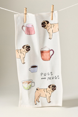 Pugs & Mugs Bar Towel | AnthroHome
