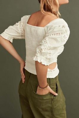 Forever That Girl Ruched Cut-Out Blouse