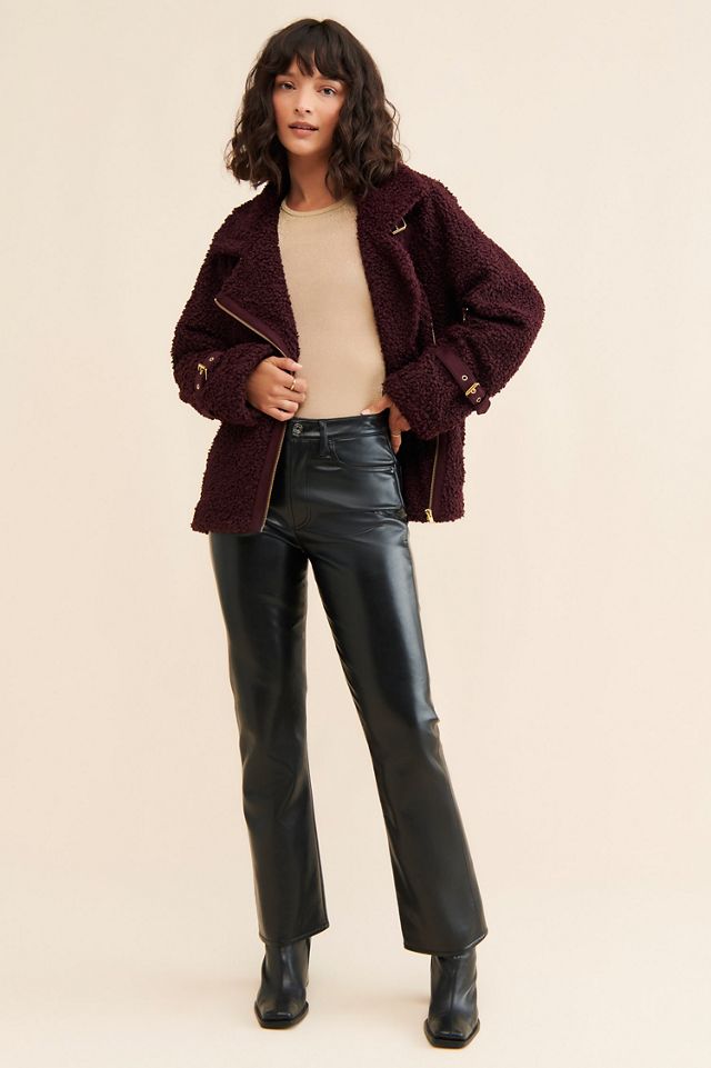 Hutch Sherpa Buckle Moto Jacket | Anthropologie