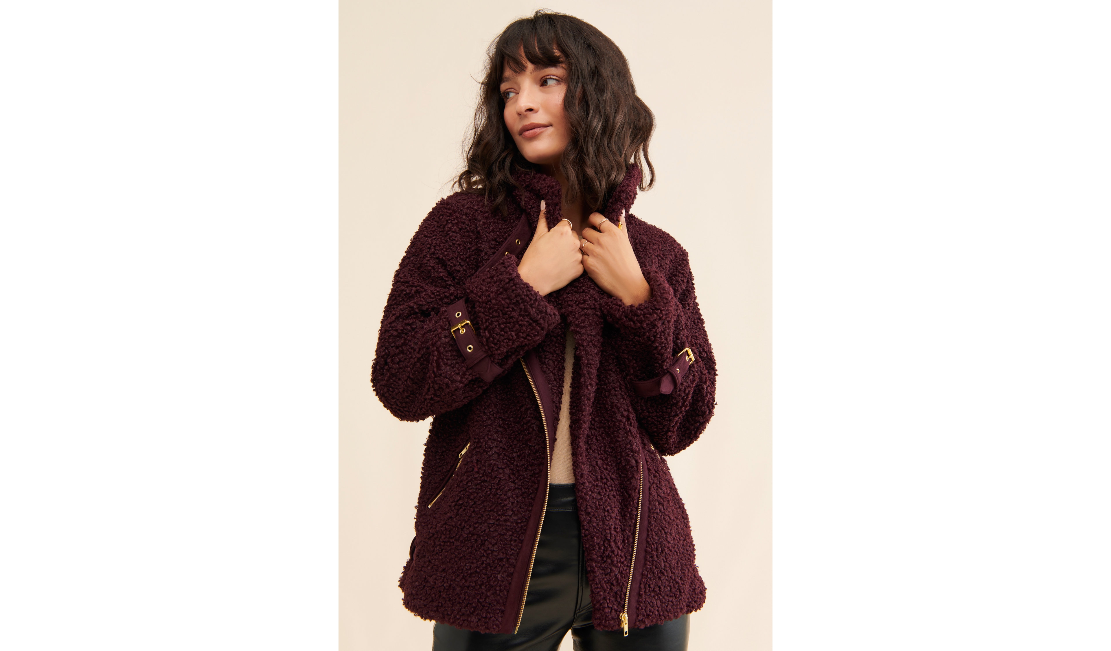 Hutch Sherpa Buckle Moto Jacket