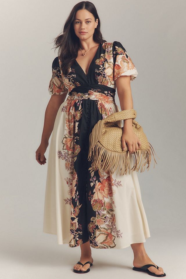 The @heynasreen Katerina Button-Front Dress | Anthropologie