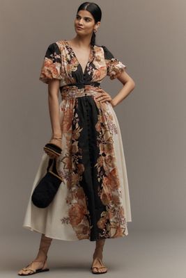 The Marais Printed Chiffon Maxi Dress