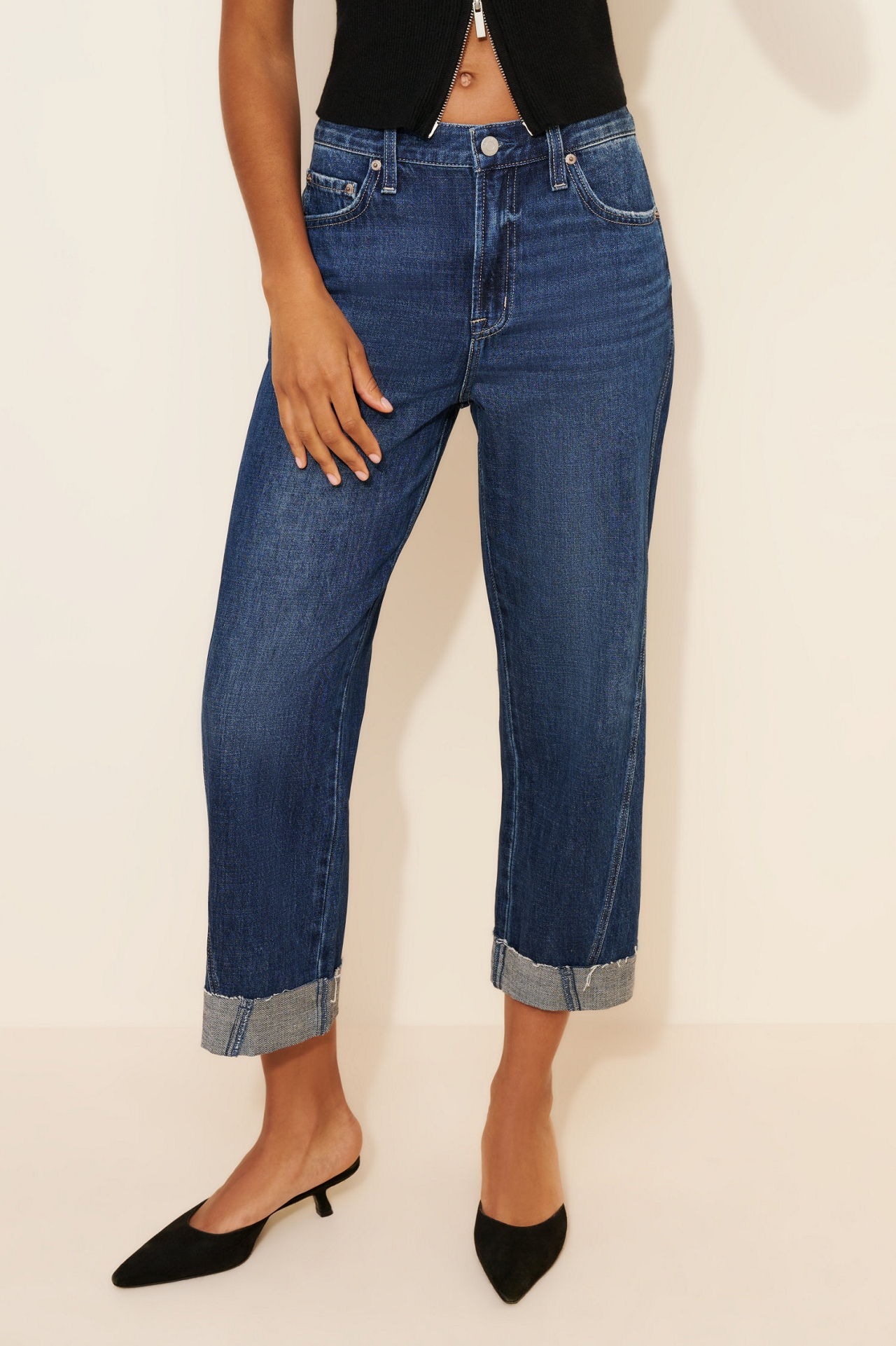 Pistola Kacey Mid-Rise Cuffed Boyfriend Jeans