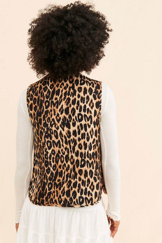 Damson Madder Leopard Tie Front Gilet | Anthropologie