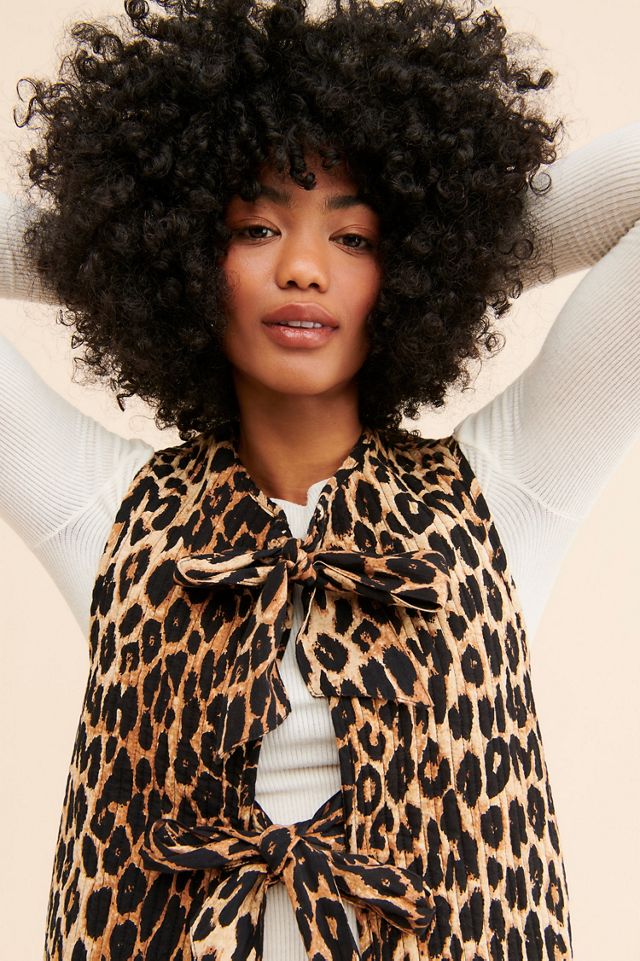 トップス DAMSON MADDER LEODARD TIE FRONT GILET Damson Madder Leopard Tie Front Gilet | Anthropologie