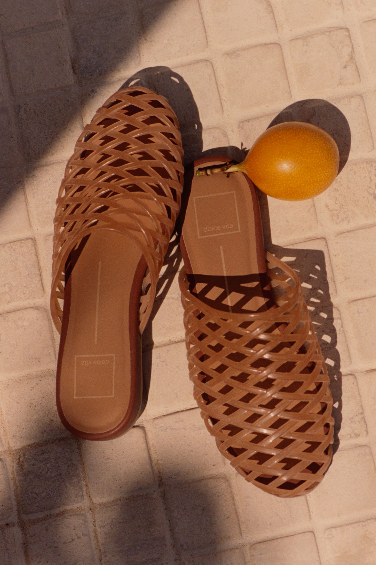 Dolce Vita Gina Woven Jelly Mules - Whiskey, 9