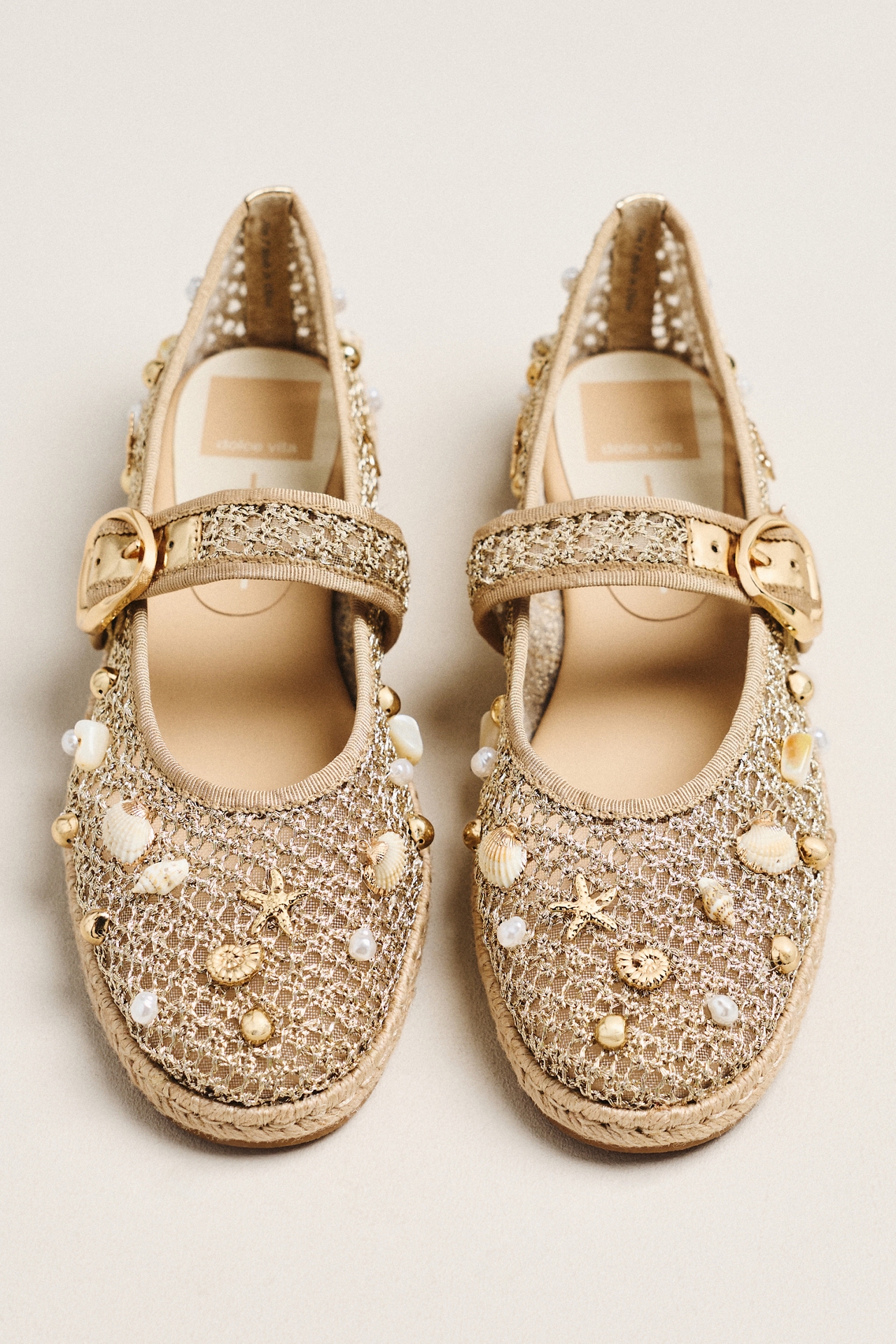 Dolce Vita Ralph Raffia Shell Mary Jane Flats