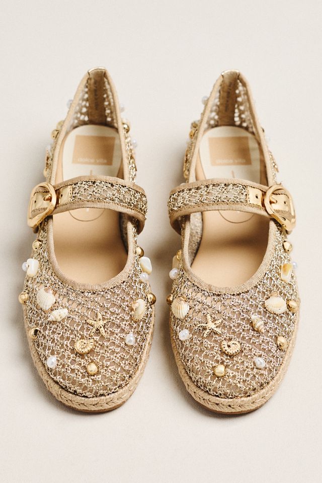 Dolce Vita Ralph Raffia Shell Mary Jane Flats #1