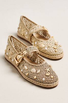 Dolce Vita Ralph Raffia Shell Mary Jane Flats