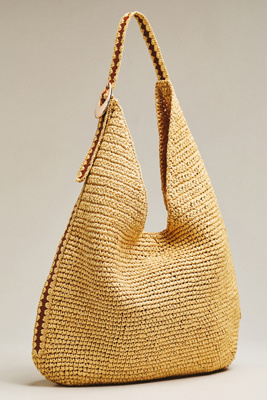 Love Knot Mini Whipstitch Raffia Slouchy Bag