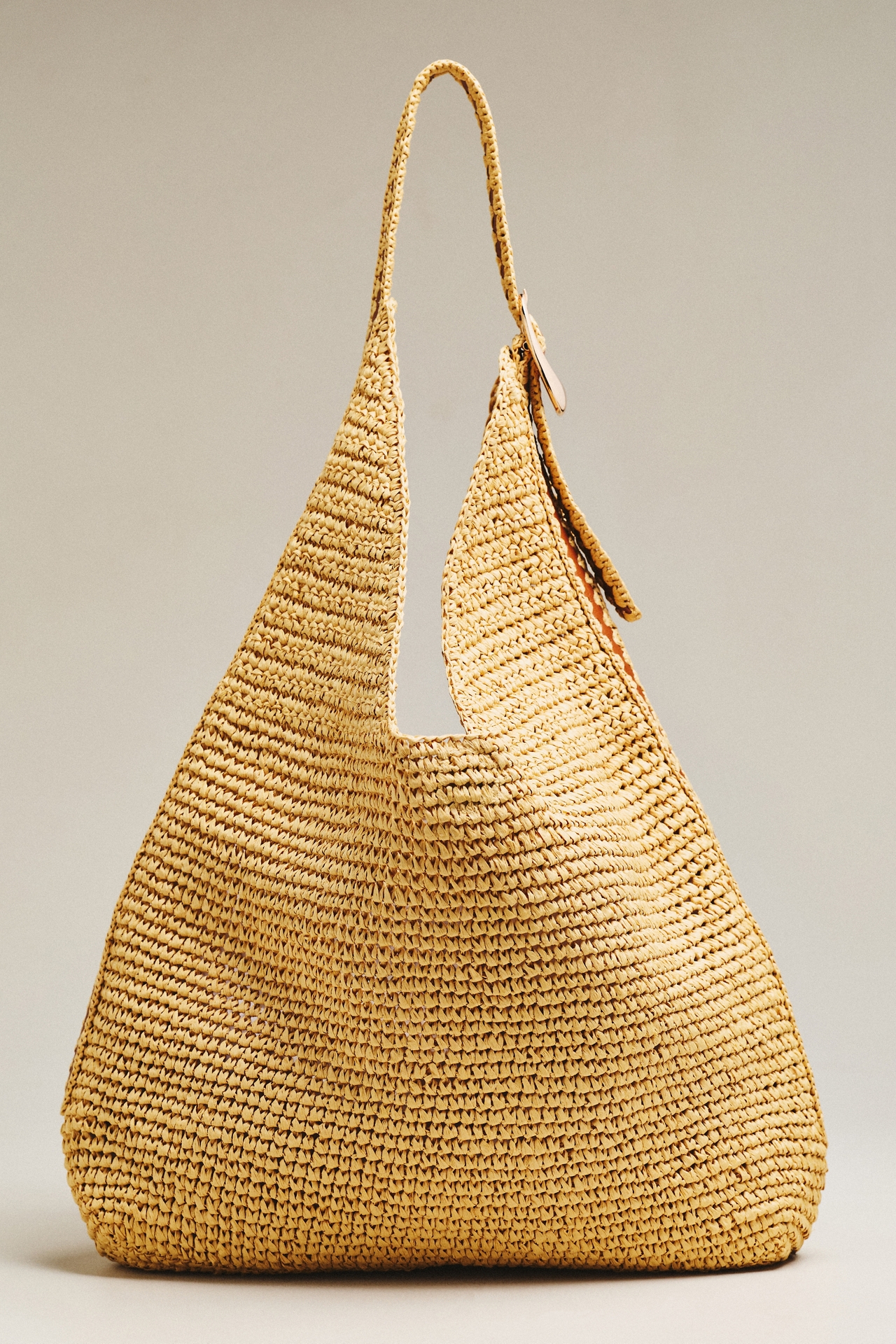 Mini Whipstitch Raffia Slouchy Bag