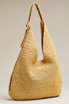 Love Knot Mini Whipstitch Raffia Slouchy Bag