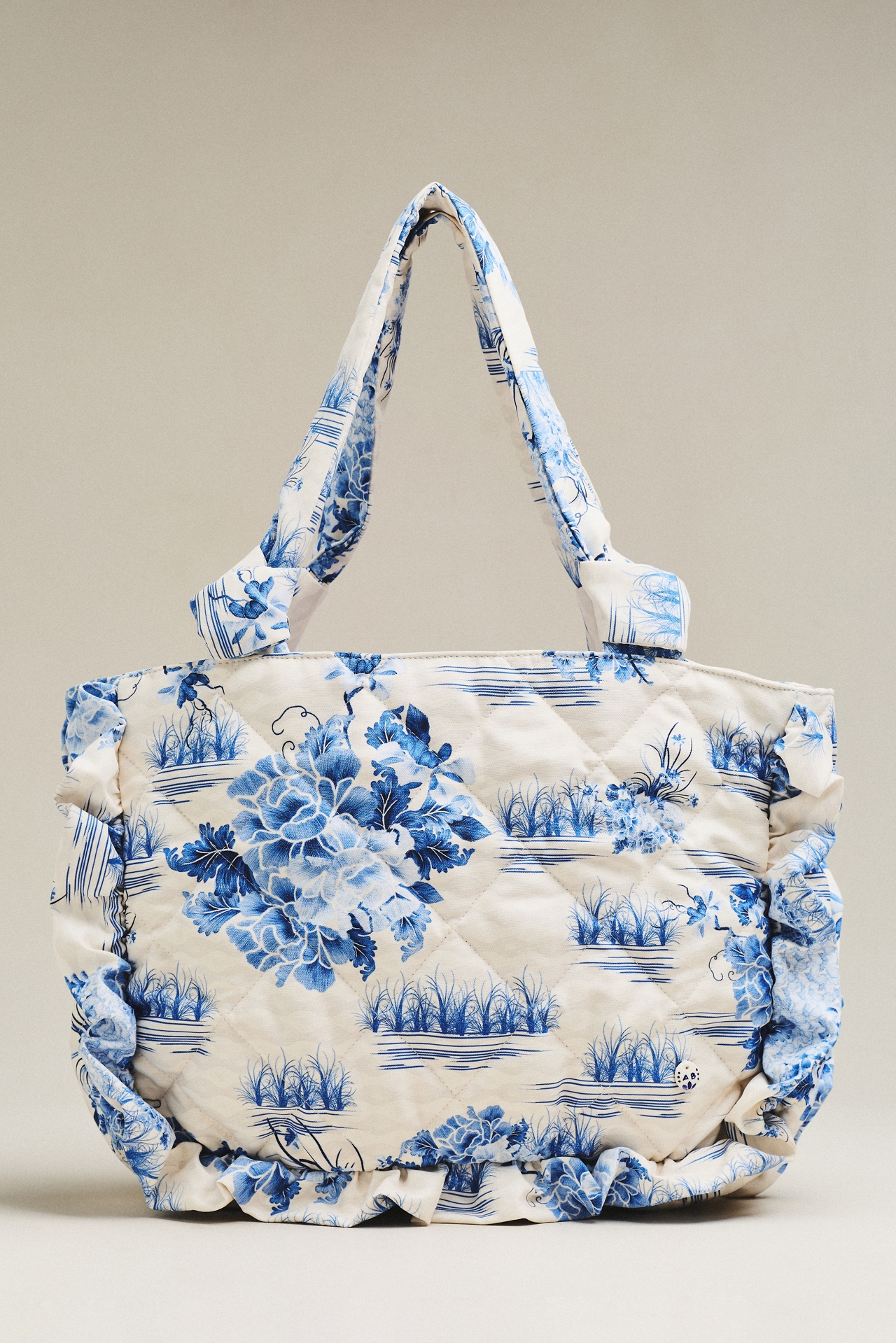Agua Bendita Ambroise Quilted Ruffle Tote Bag