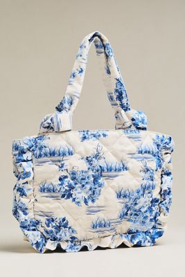 Agua Bendita Ambroise Quilted Ruffle Tote Bag