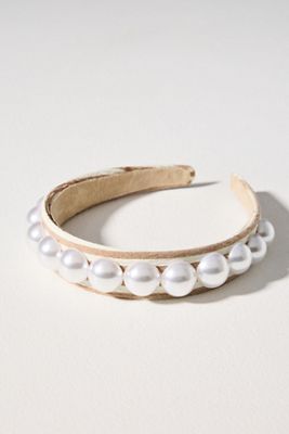 Beaded Pearl Headband | Anthropologie display picture 1